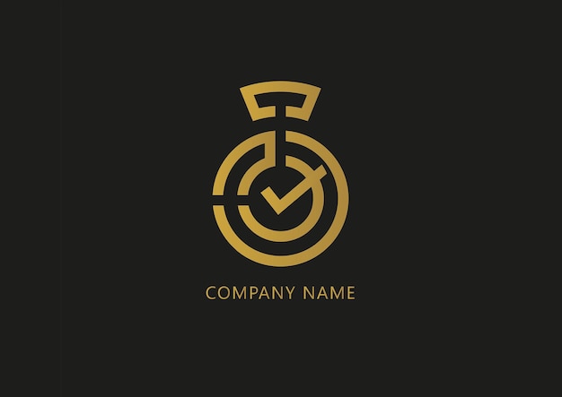 Vector a black and gold logo with a symbol for a company.