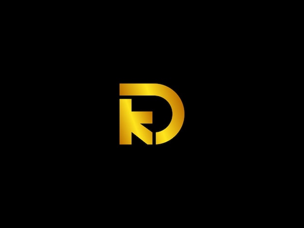 Black and gold logo with the title'logo for r '