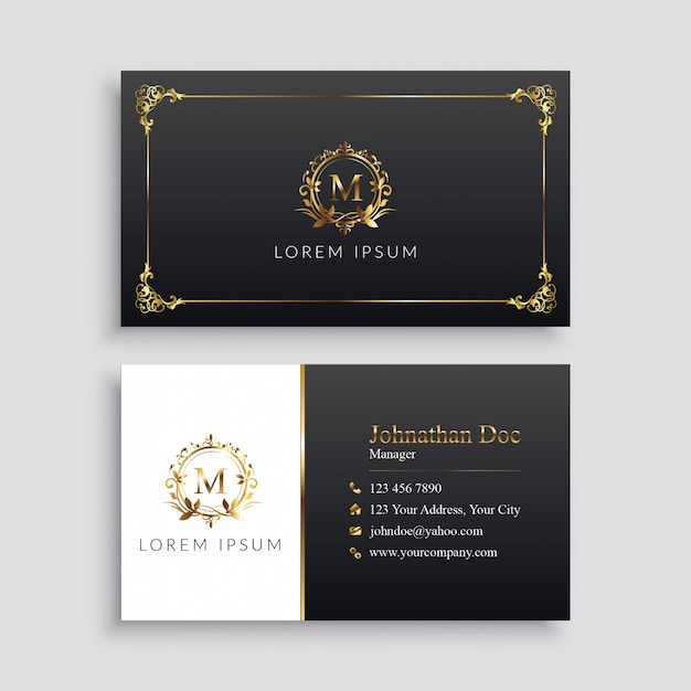 Black and gold luxury business card design