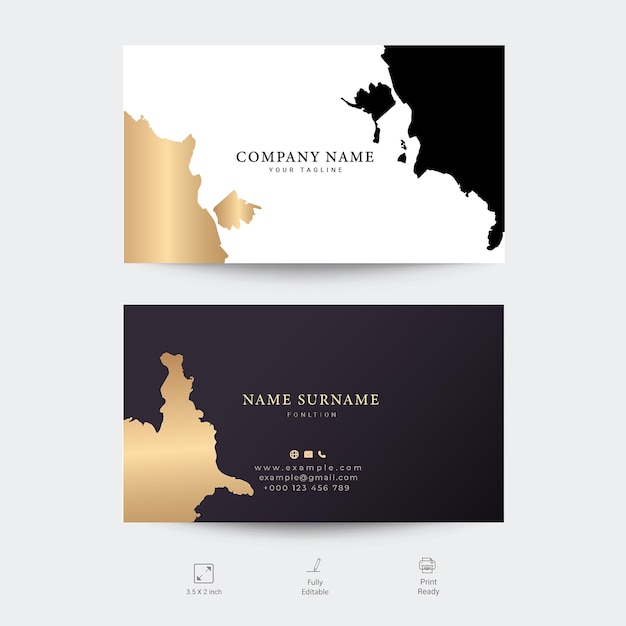 Black and gold luxury Business Card Template With Abstract Geometric Pattern