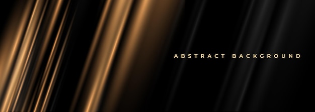 Black and gold luxury elegant wide abstract banner
