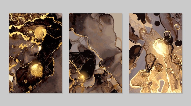 Black and gold marble abstract textures