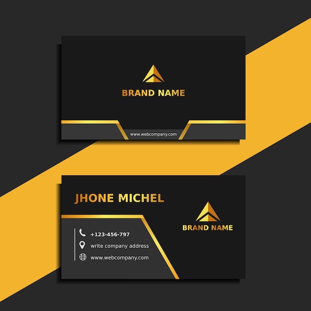 Black and gold modern business card template