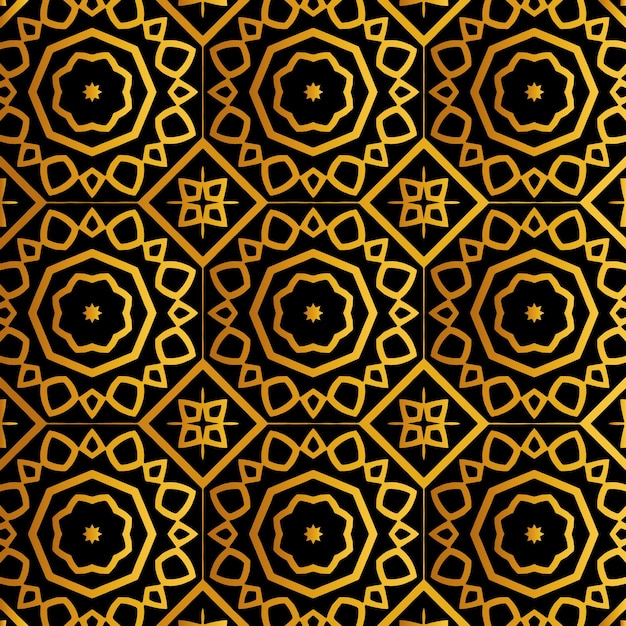 Black and gold ornament pattern design simple seamless background ready to print