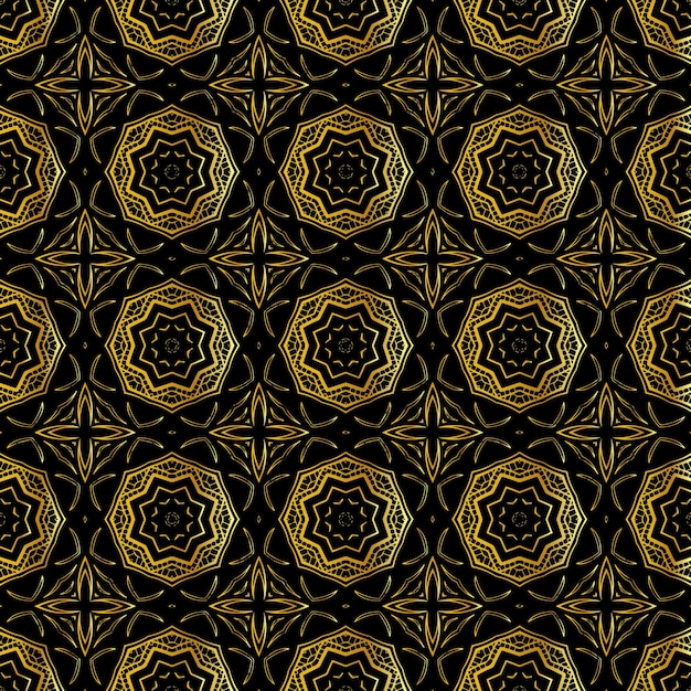 Black and gold ornament pattern Design Simple seamless background ready to print