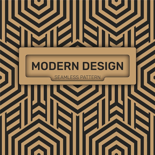 A black and gold pattern with the words modern design.