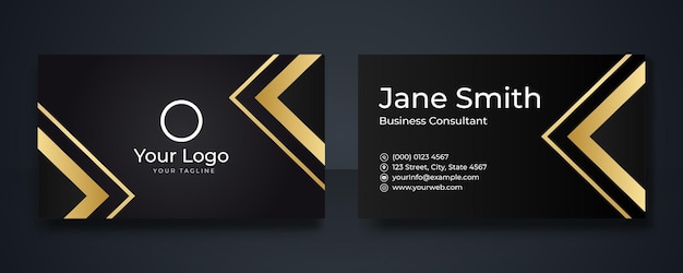 Black and gold premium luxury business card design. Professional templates business card. Elegant abstract card templates perfect for your holding corporate. Vector design templates set