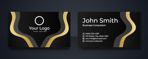 Black and gold premium luxury business card design. Professional templates business card. Elegant abstract card templates perfect for your holding corporate. Vector design templates set