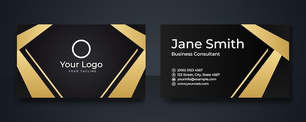 Black and gold premium luxury business card design. Professional templates business card. Elegant abstract card templates perfect for your holding corporate. Vector design templates set
