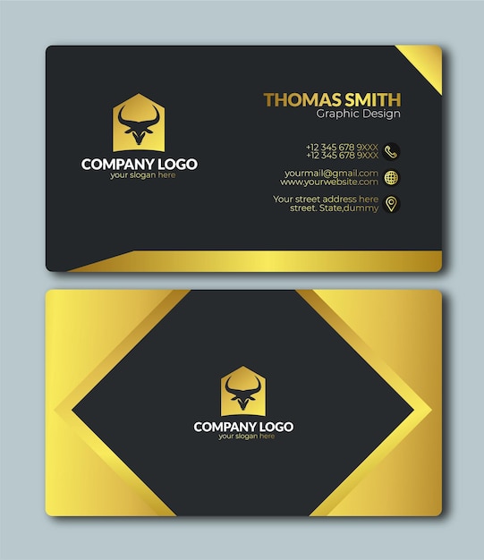 Black and Gold professional business card template