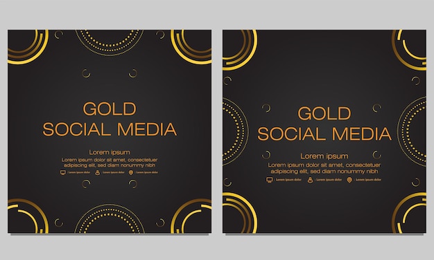 Vector black gold social media post template