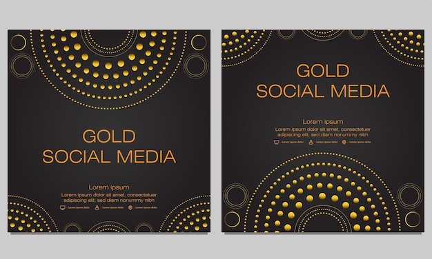 Vector black gold social media post template