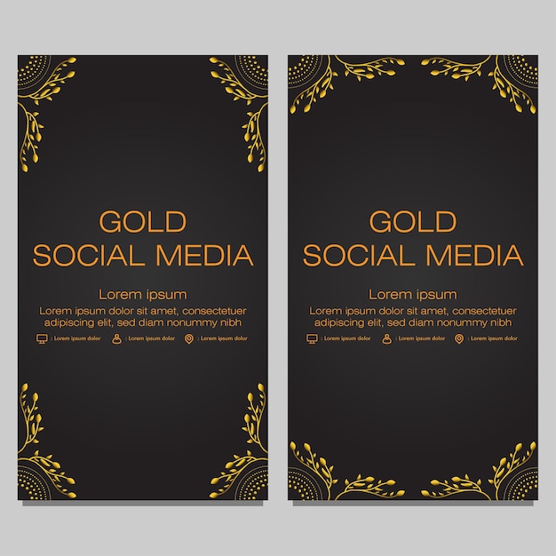 black gold social media stories template