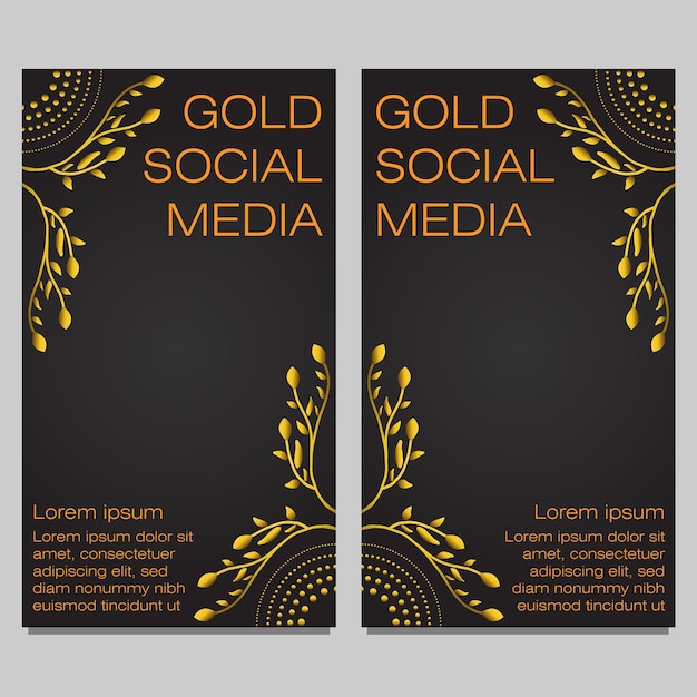 black gold social media stories template