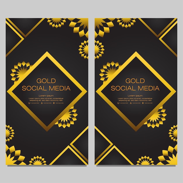 black gold social media stories template