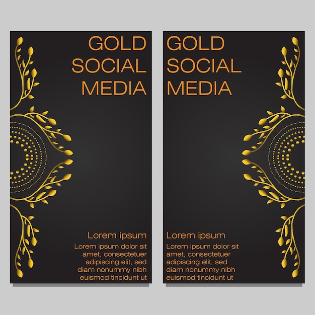 black gold social media stories template