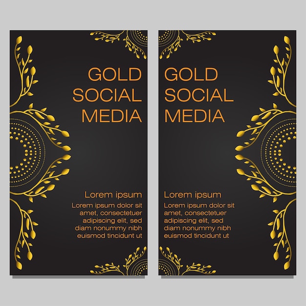 black gold social media stories template