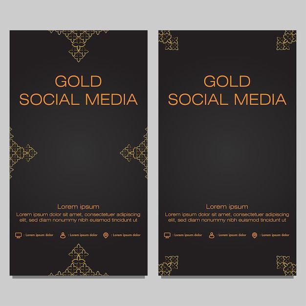 black gold social media stories template