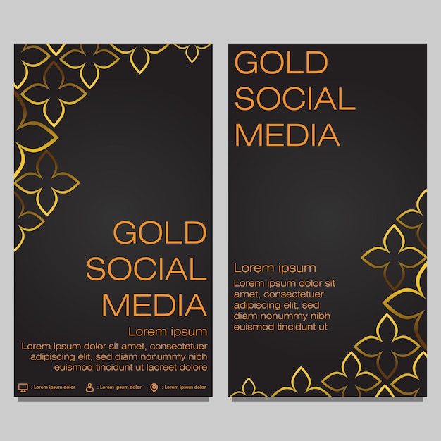 Black gold social media stories template