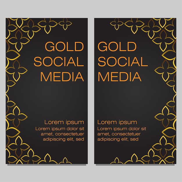 Black gold social media stories template