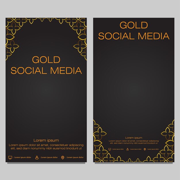 black gold social media stories template