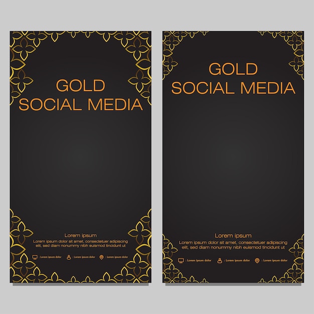 black gold social media stories template