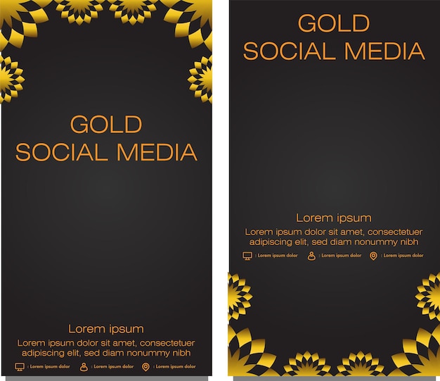 Black gold social media story template