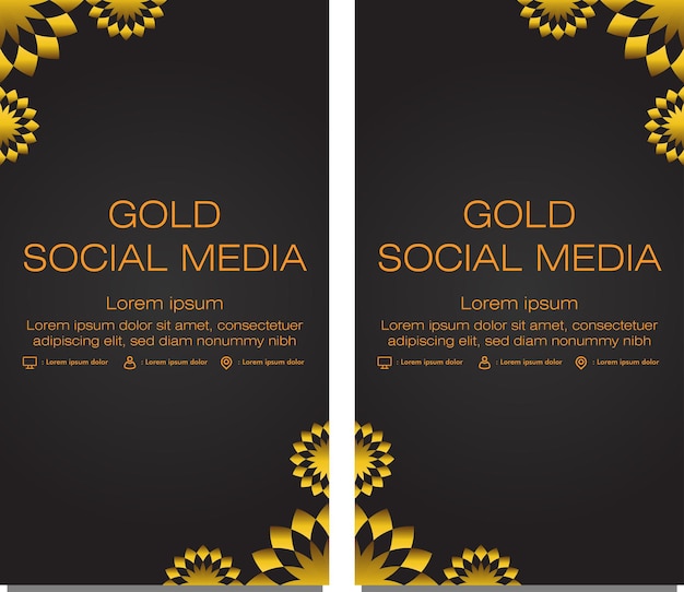 Black gold social media story template