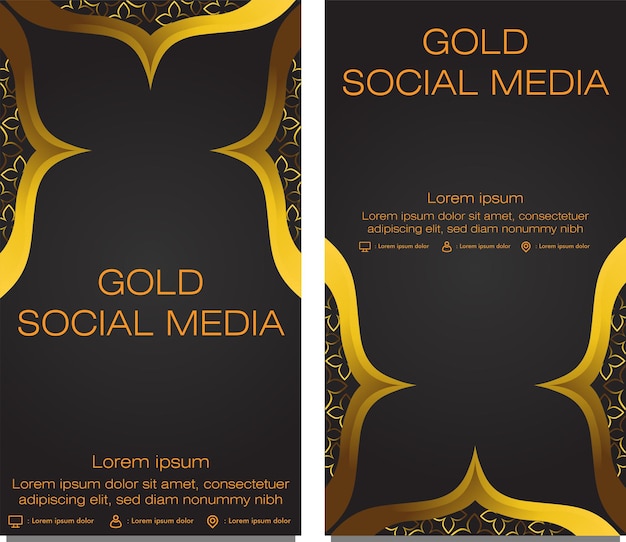 Black gold social media story template