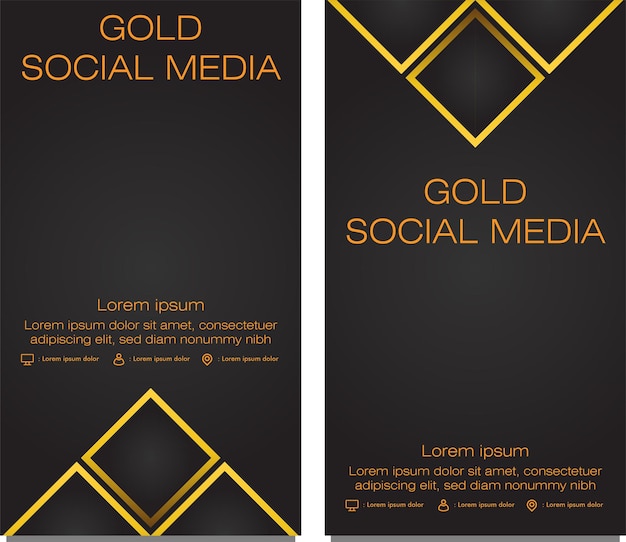 Black gold social media story template