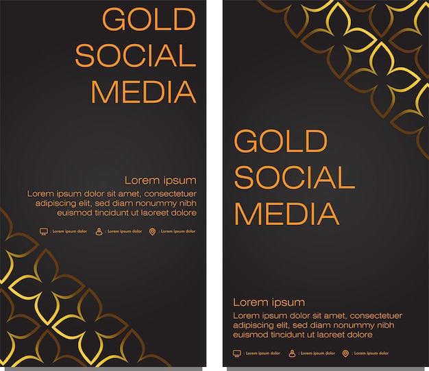 Black gold social media story template