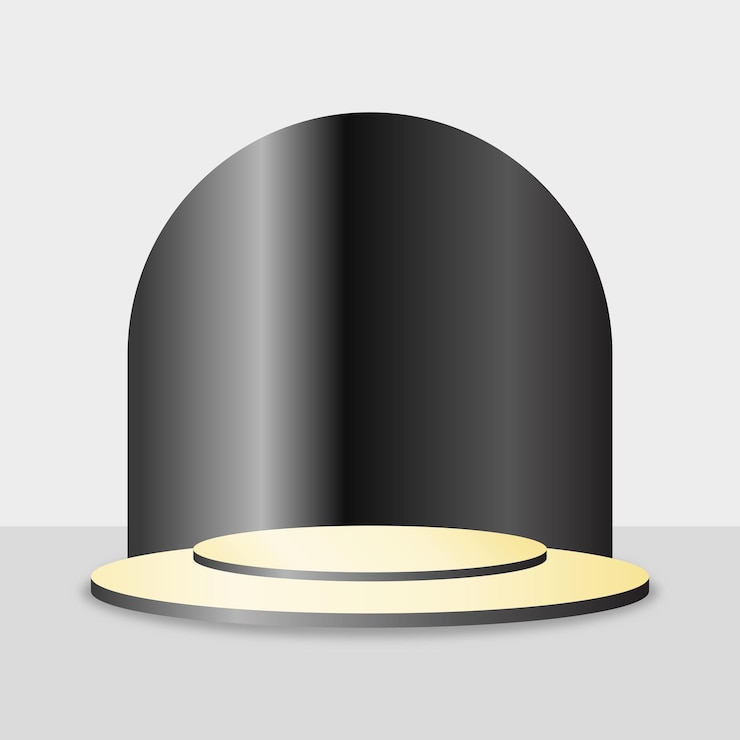 Vector a black and gold statue with a black hat on it