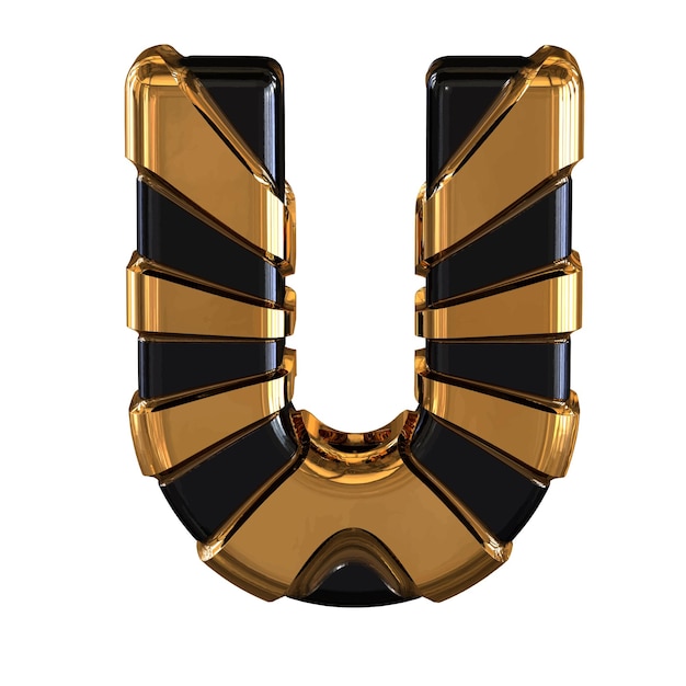 Black and Gold symbol letter u