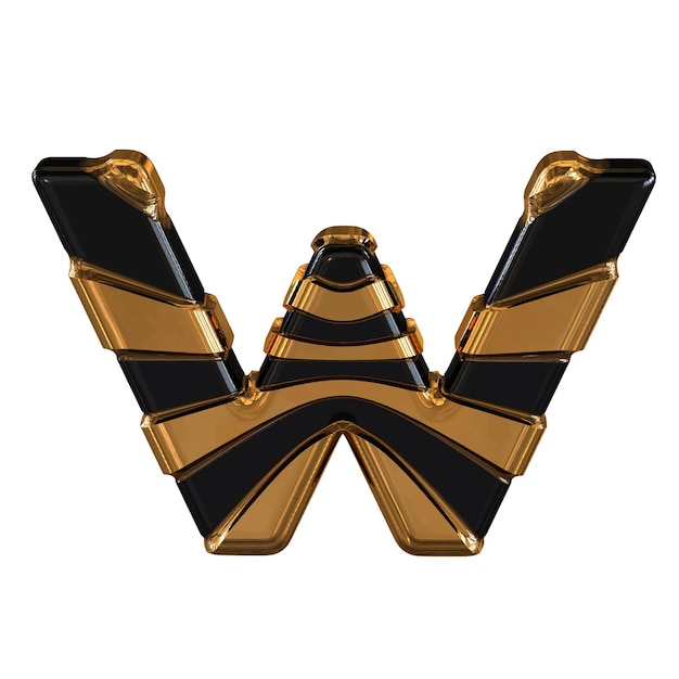 Black and gold symbol letter w