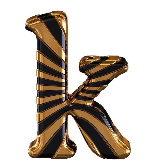 Black and gold symbol with straps letter k