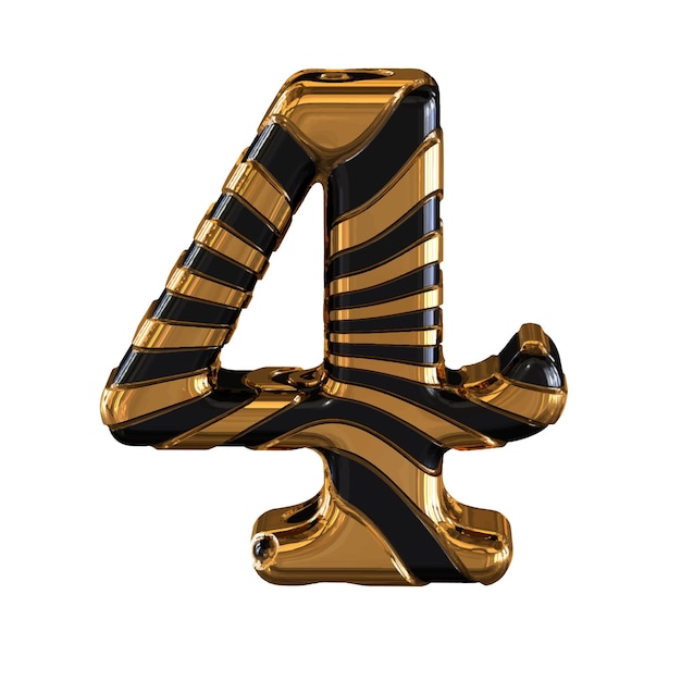 Black and gold symbol with straps number 4