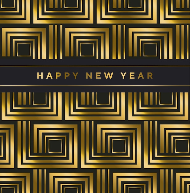 black and gold vector seamless pattern in art deco style. 