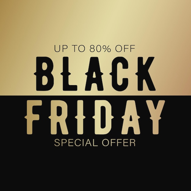 Black and golden banner as market flyer, shop brochure, advert or store poster for Black Friday