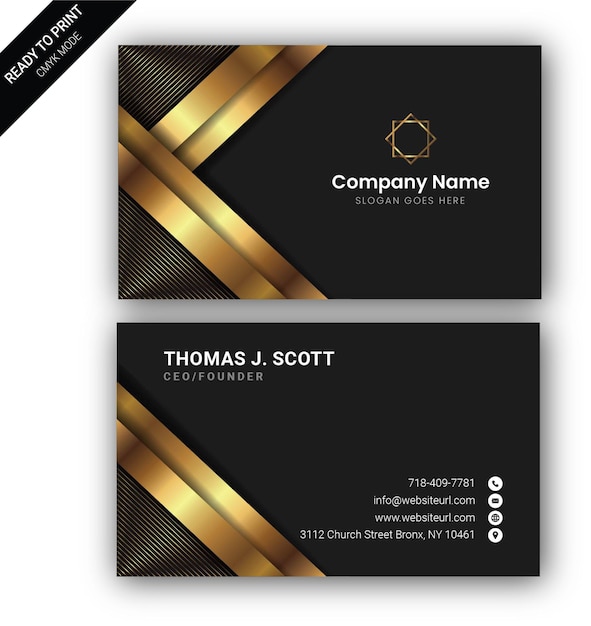 Black and golden design card template