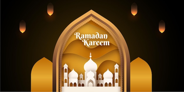 Vector black and golden free vector eid mubarak ramadan season festival greeting design banner background