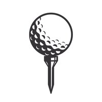 Black golf ball silhouette golf ball line art logos or icons vector illustration