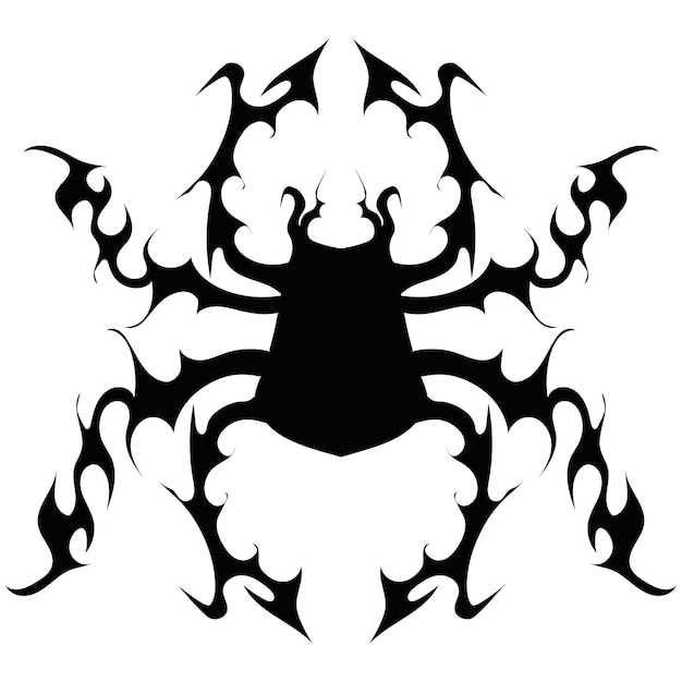 Black gothic spider silhouette closeup of a spider vector spider icon big scary spider isolated on white background