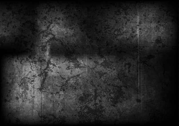 Black gradient grunge ancient wall texture Vector dark old backdrop