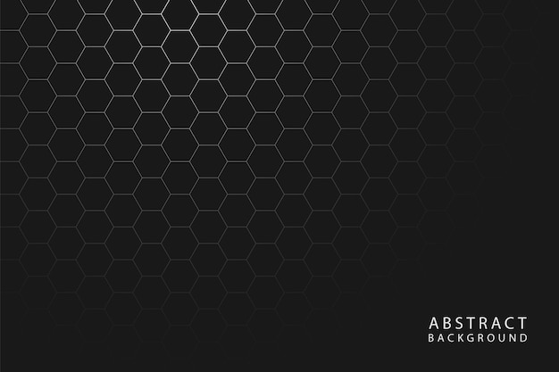 Vector black gradient hexagon background