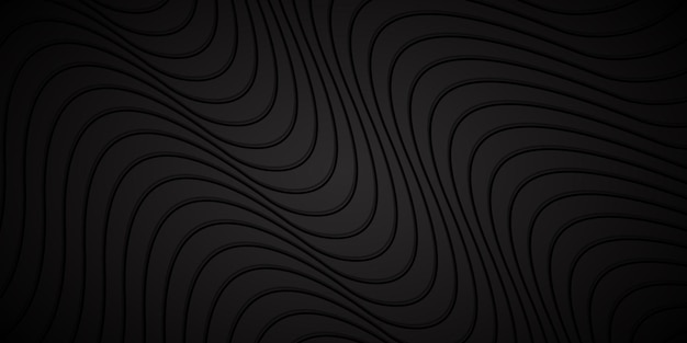 Black gradient wave background vector file