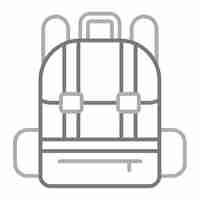 Vector a black and gray drawing of a backpack with a white background