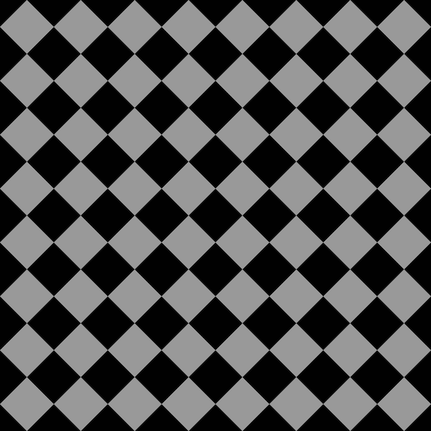 Black and Gray Seamless Diagonal Checkered And Squares Pattern