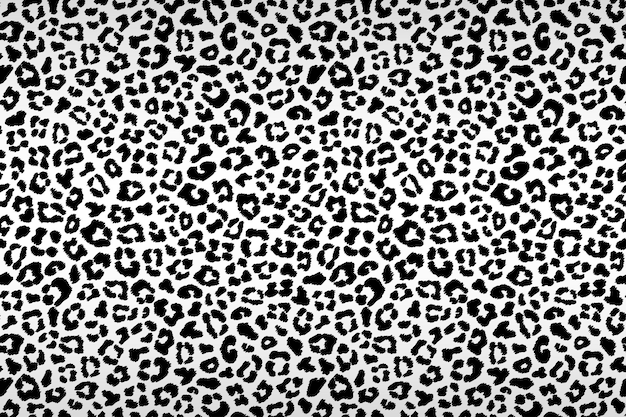 Vector black gray white leopard fur horizontal texture. vector illustration