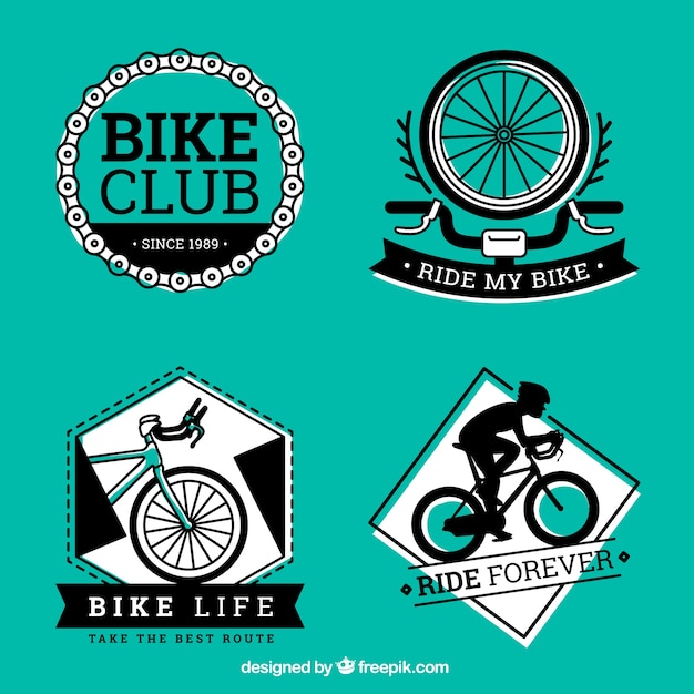 Black and green bike labels