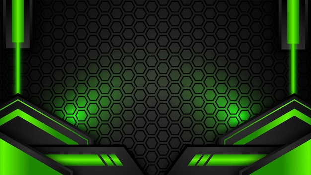 Black and green futuristic gaming background